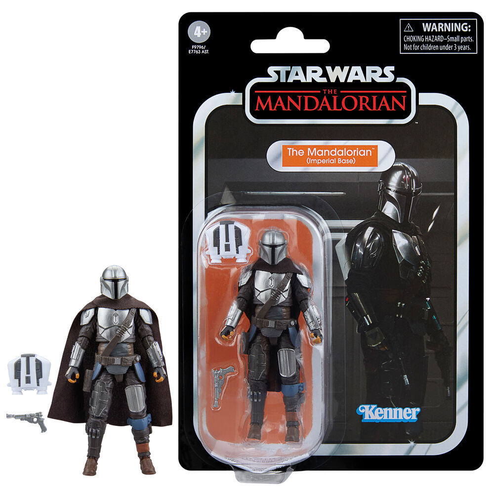Figura articulada The Mandalorian Imperial Base Star Wars con bláster y mochila propulsora