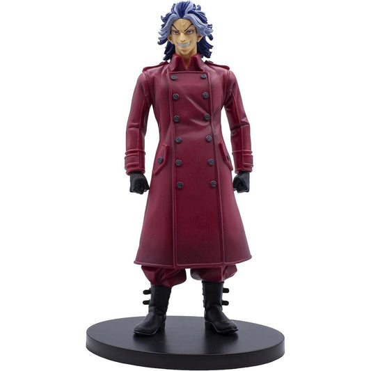 Figura BANPRESTO de Tajiu Shiba de Tokyo Revengers con abrigo burdeos sobre base negra