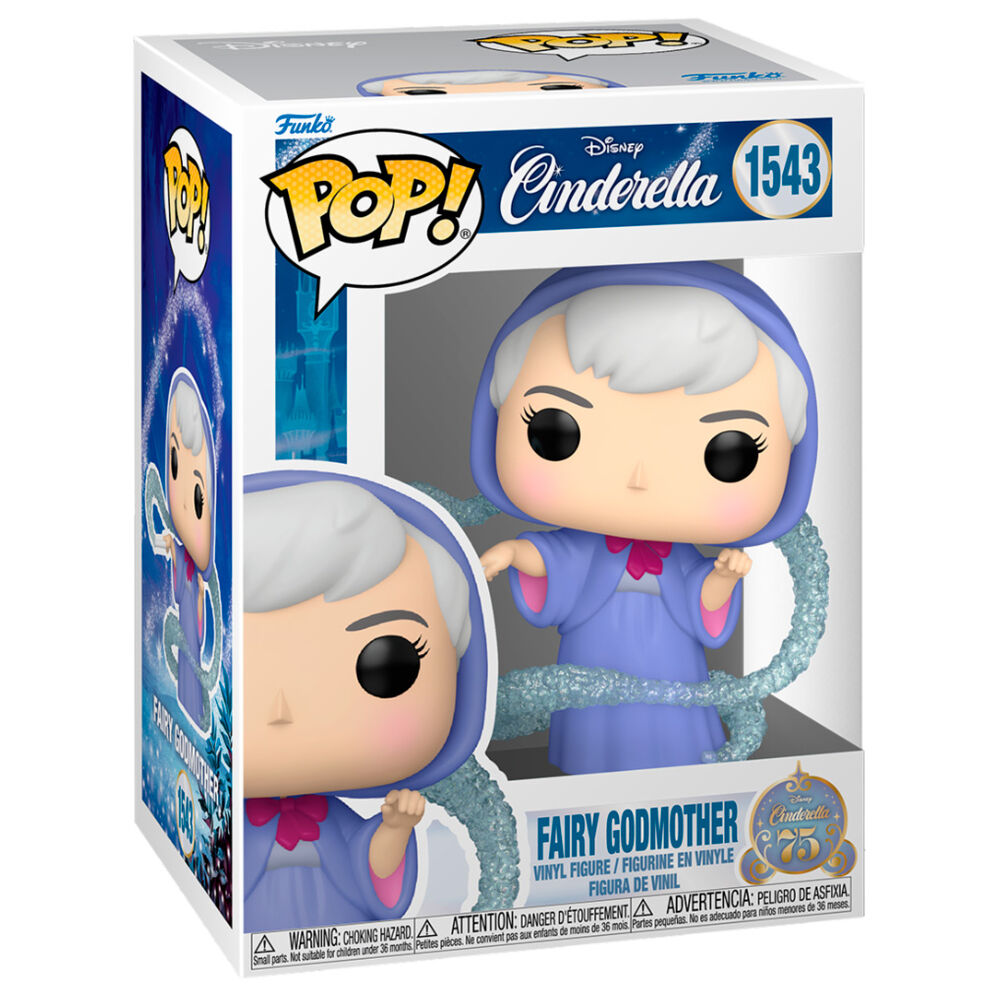 Figura Funko POP de la Hada Madrina de Cenicienta con varita y efecto mágico azul - 2