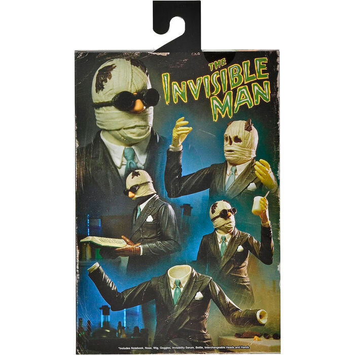 Figura articulada NECA del Hombre Invisible con traje oscuro y cabeza vendada - 4