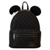 Mochila negra de Mickey Disney Loungefly con orejas y estampado de cuadros