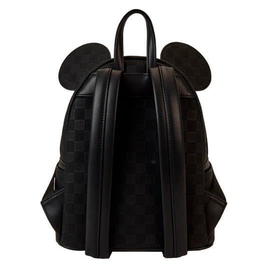 Mochila negra de Mickey Disney Loungefly con orejas y estampado de cuadros - 3