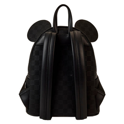 Mochila negra de Mickey Disney Loungefly con orejas y estampado de cuadros - 3