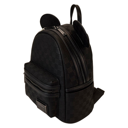 Mochila negra de Mickey Disney Loungefly con orejas y estampado de cuadros - 4