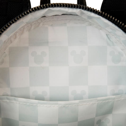 Mochila negra de Mickey Disney Loungefly con orejas y estampado de cuadros - 5