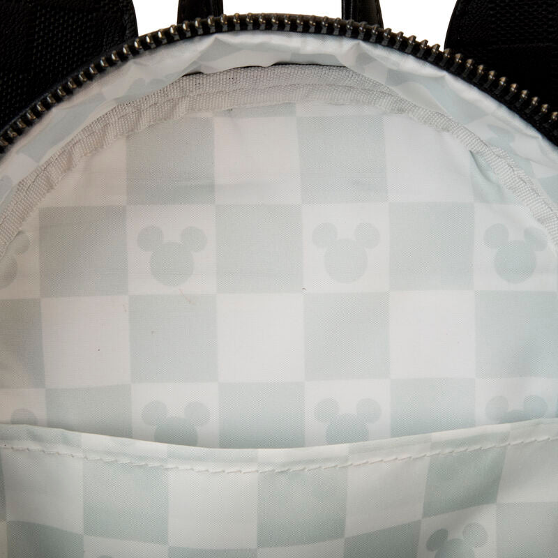 Mochila negra de Mickey Disney Loungefly con orejas y estampado de cuadros - 5