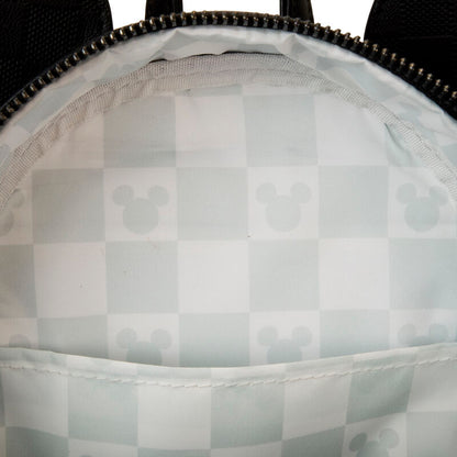 Mochila negra de Mickey Disney Loungefly con orejas y estampado de cuadros - 5