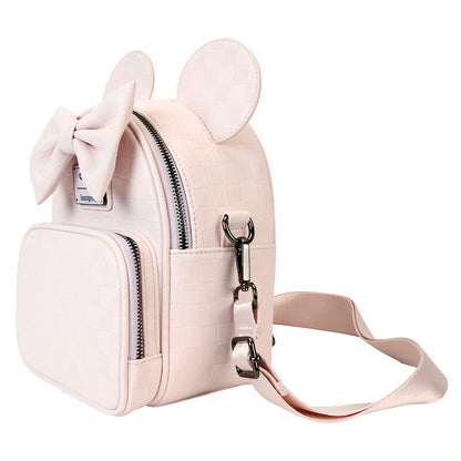 Mochila bolso rosa de Minnie Disney Loungefly con orejas y lazo 3D - 2