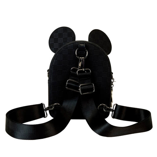 Mochila bolso negra de Mickey Disney Loungefly con orejas y estampado de cuadros - 3