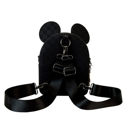 Mochila bolso negra de Mickey Disney Loungefly con orejas y estampado de cuadros - 3