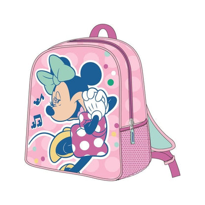 Mochila rosa 3D de Minnie Disney con bolsillo lateral