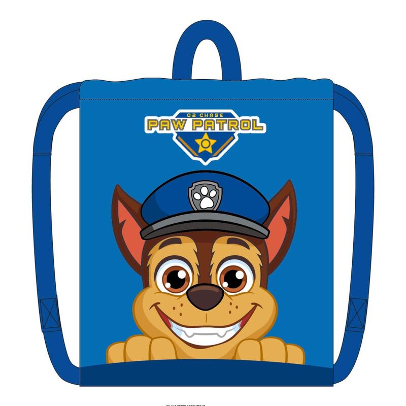 Saco azul Paw Patrol con ilustración de Chase