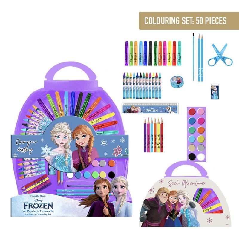 Set de papelería Frozen Disney de 50 piezas con materiales para colorear