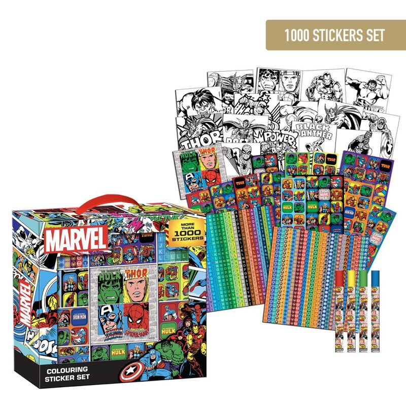 Set de 1000 pegatinas Marvel con Spider-Man y otros superhéroes