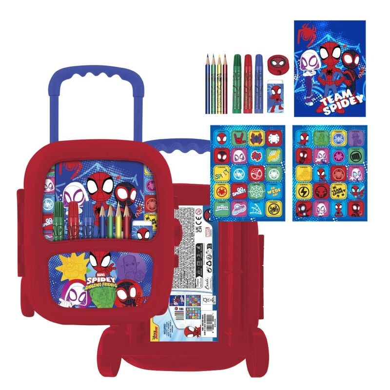 Trolley escolar rojo de papelería Spidey Amazing Friends Marvel