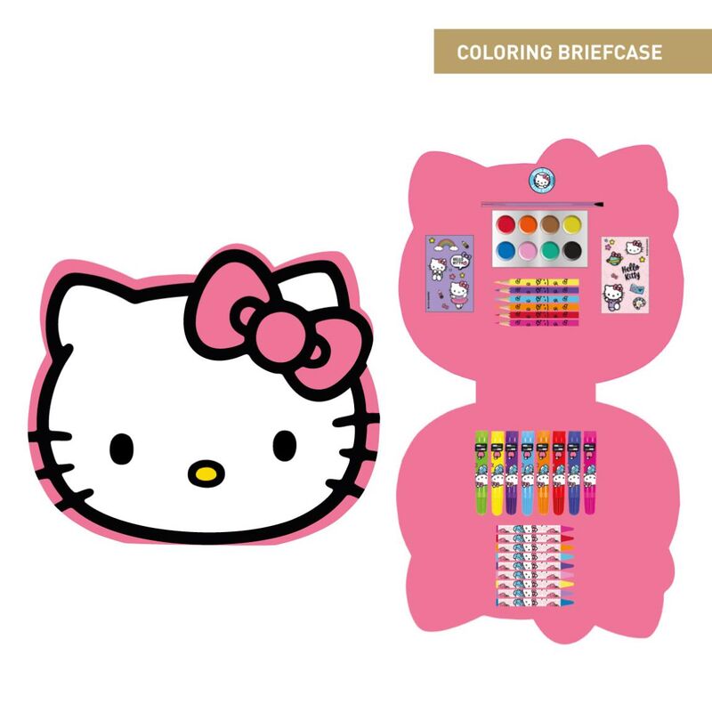 Set de papelería coloreable Hello Kitty en estuche rosa