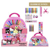 Set de papelería Hello Kitty de 50 piezas en estuche rosa con asa
