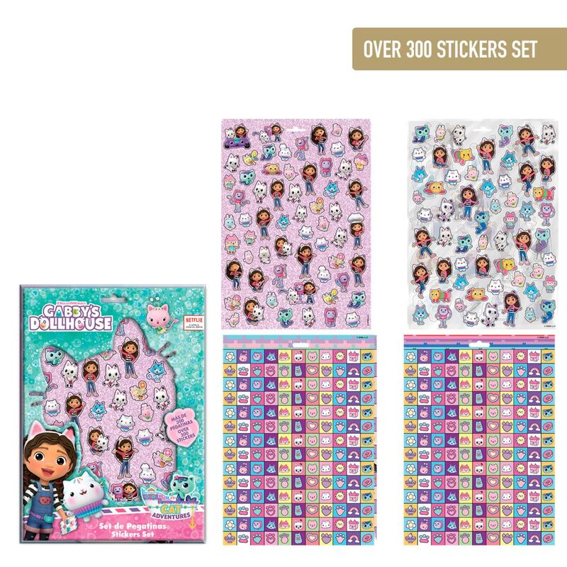 Set de más de 300 pegatinas de La Casa de Muñecas de Gabby
