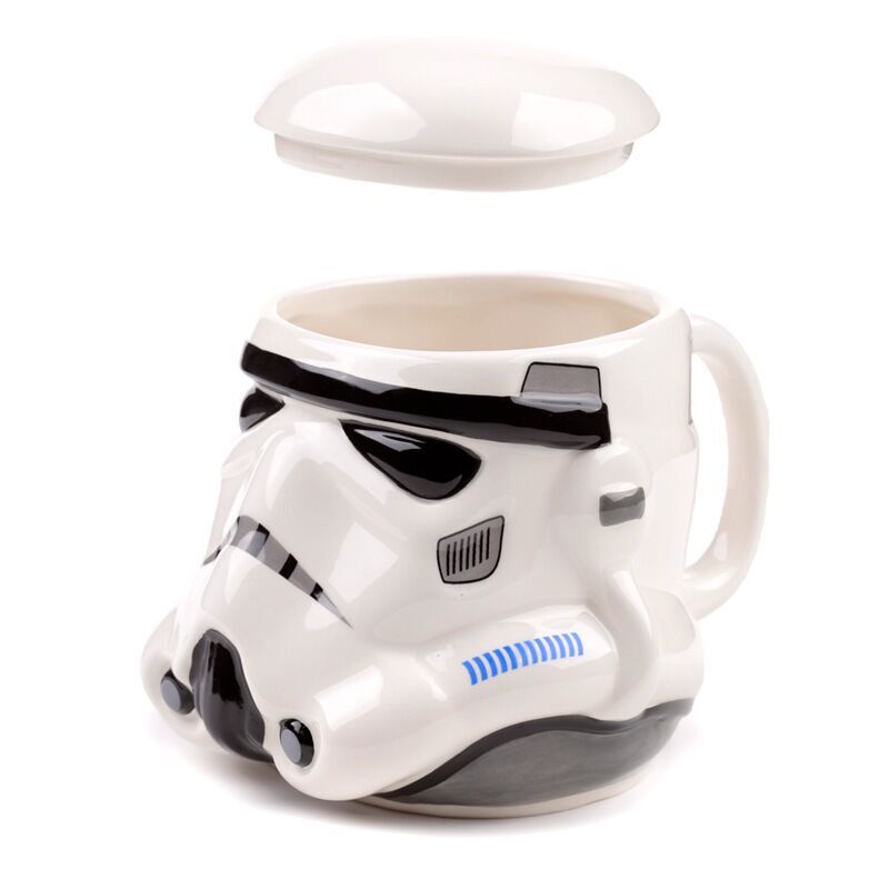 Taza 3D blanca con diseño de casco Imperial Stormtrooper de Star Wars - 3