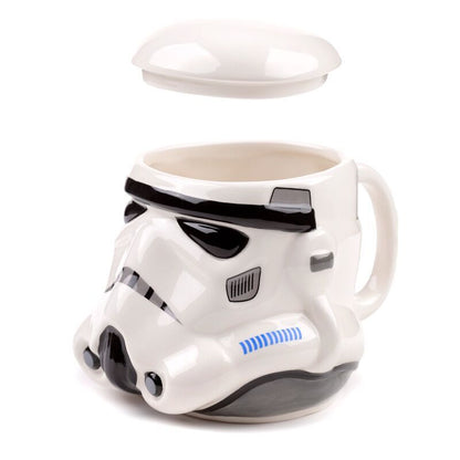 Taza 3D blanca con diseño de casco Imperial Stormtrooper de Star Wars - 3