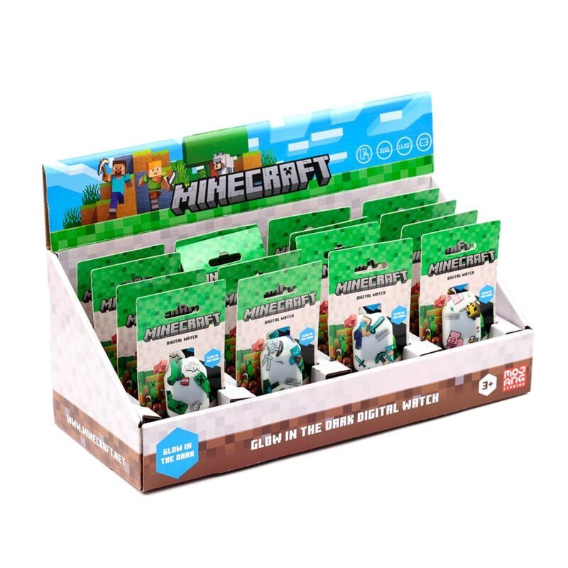 Relojes digitales de silicona Minecraft surtidos en expositor