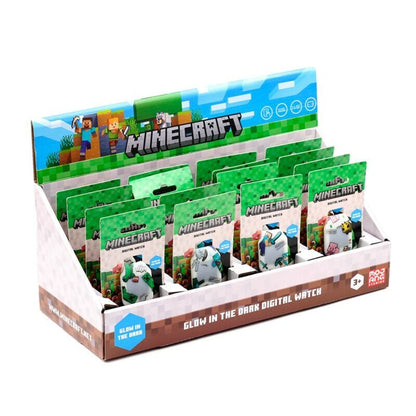 Relojes digitales de silicona Minecraft surtidos en expositor