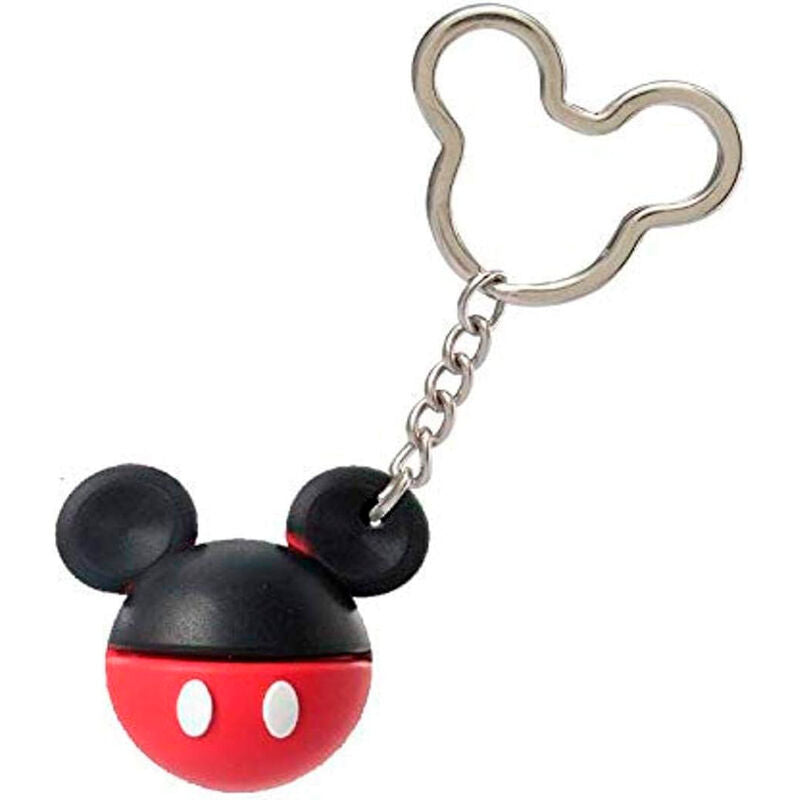 Llavero 3D de Mickey Disney en negro, rojo y blanco