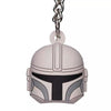 Llavero 3D del casco de The Mandalorian en tonos plateados y negros