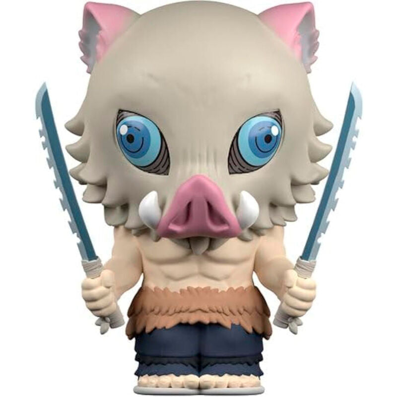 Figura hucha de Inosuke Hashibira con dos espadas