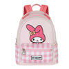 Mochila rosa de My Melody con bolsillo frontal de cuadros
