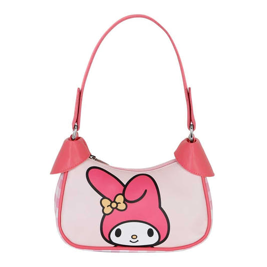 Bolso rosa de My Melody con asa superior y cierre de cremallera