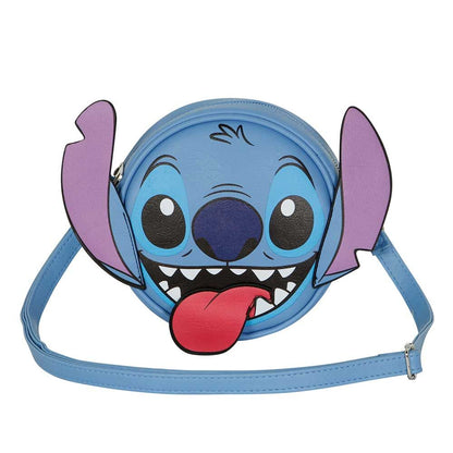 Bolso bandolera redondo azul con el rostro de Stitch de Disney