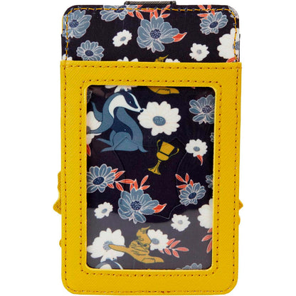 Tarjetero Hufflepuff de Harry Potter Loungefly amarillo y negro con tejón y flores - 3