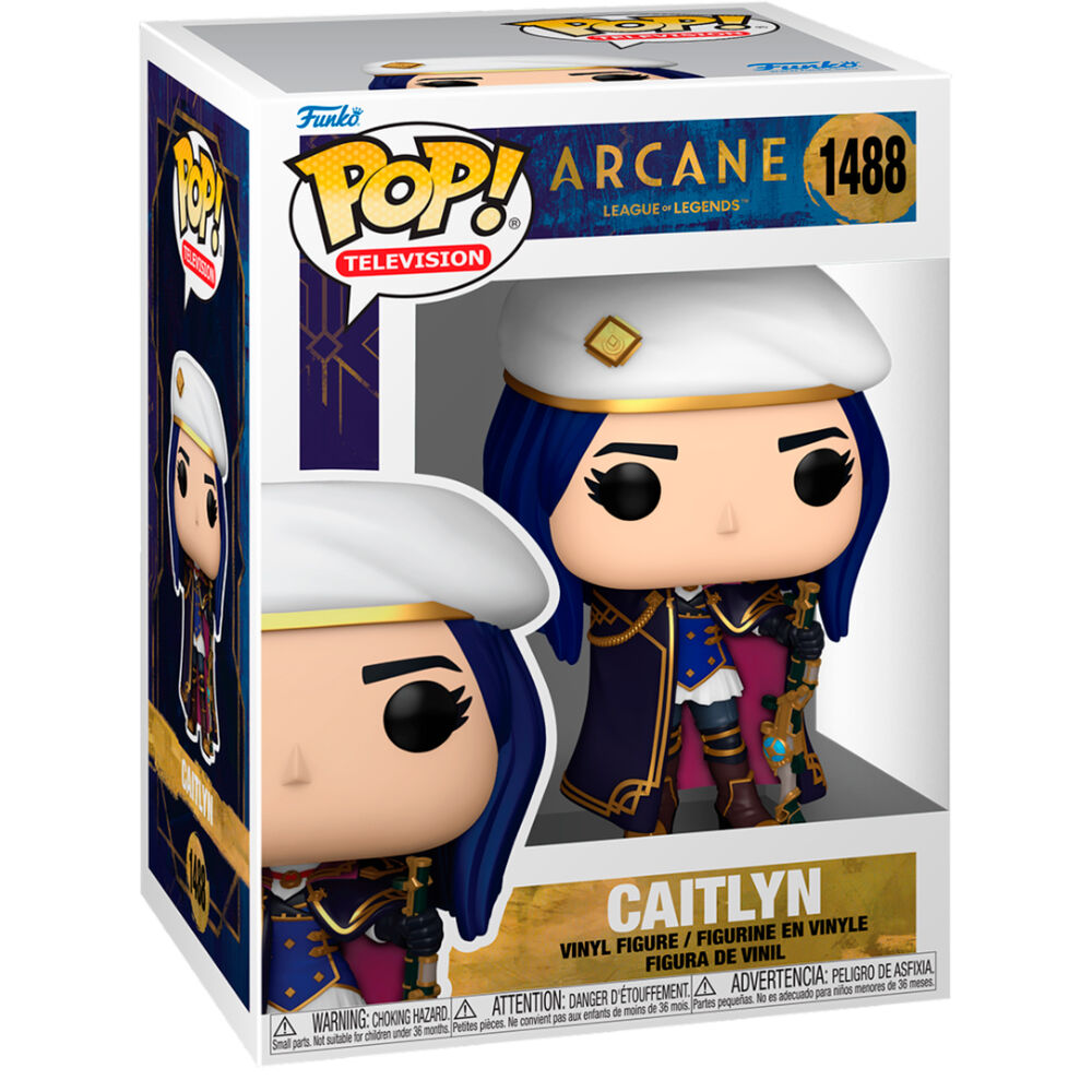 Figura Funko POP! de Caitlyn de Arcane con gorra blanca y arma - 2