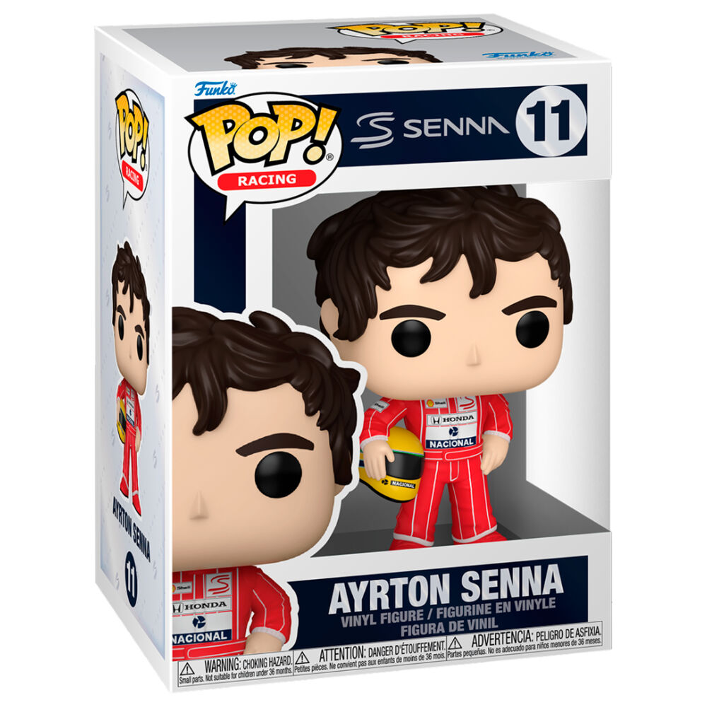 Figura Funko POP! de Ayrton Senna con mono rojo y casco de carreras - 2