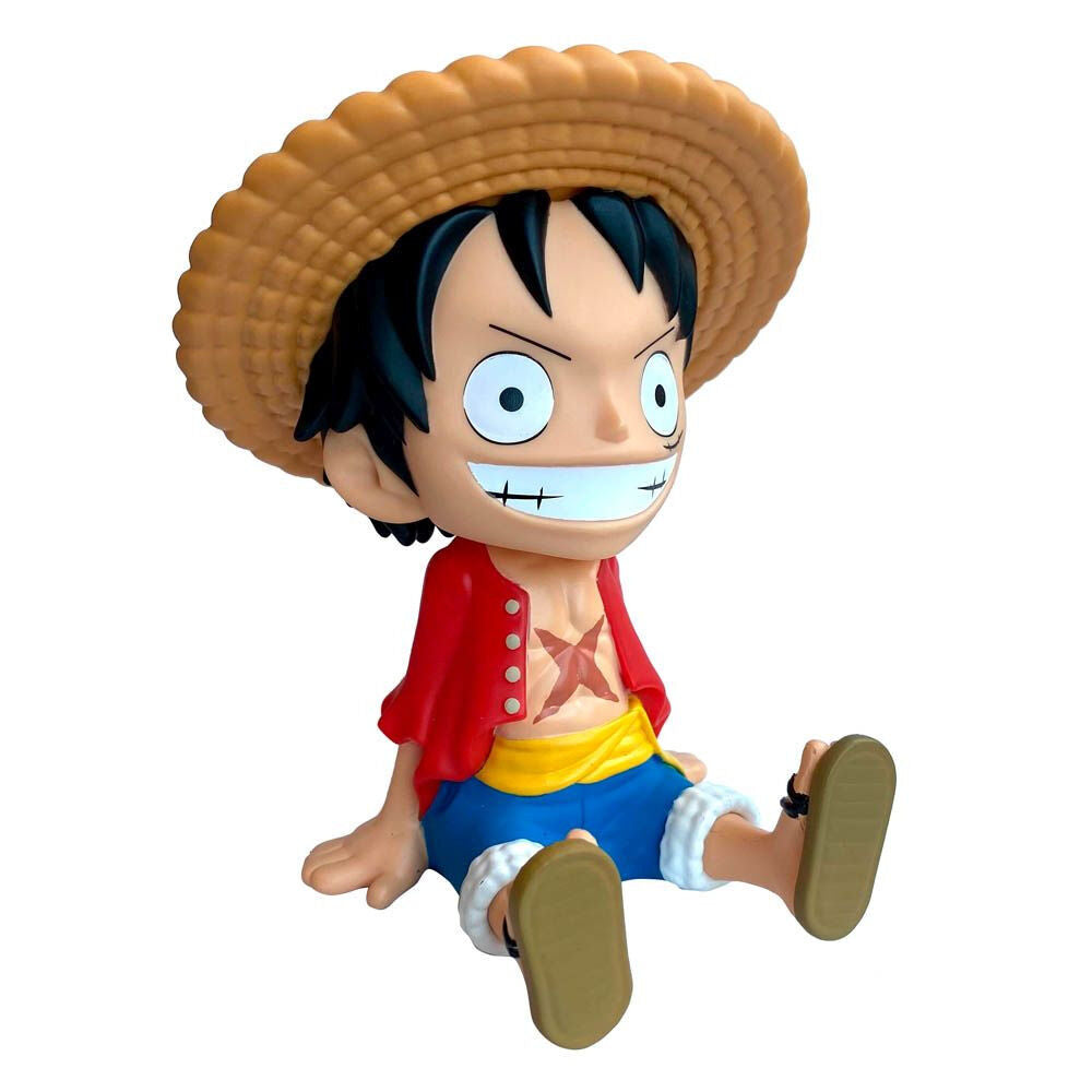 Figura hucha de Luffy de One Piece con sombrero de paja