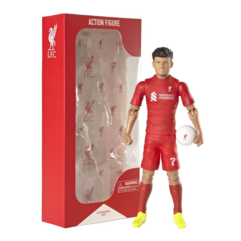 Figura articulada de Luis Diaz con uniforme rojo del Liverpool FC