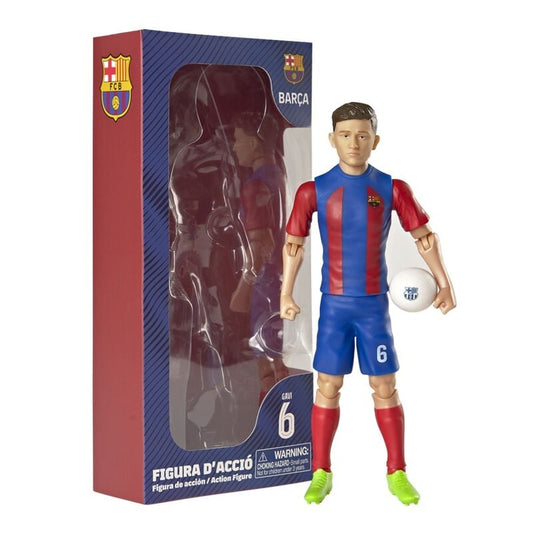 Figura articulada de Gavi con la equipación del FC Barcelona y un balón