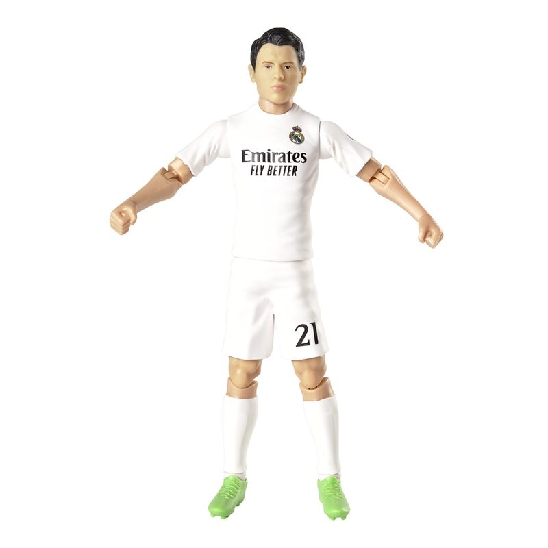 Figura articulada de Brahim Diaz con uniforme blanco del Real Madrid y balón - 3