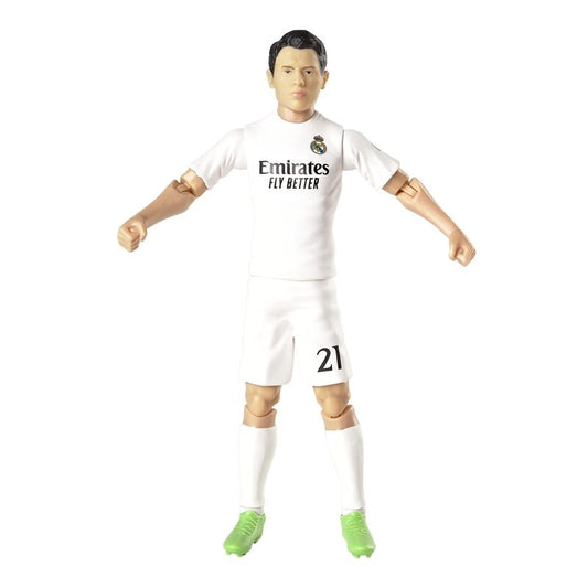 Figura articulada de Brahim Diaz con uniforme blanco del Real Madrid y balón - 3
