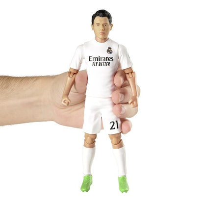 Figura articulada de Brahim Diaz con uniforme blanco del Real Madrid y balón - 4