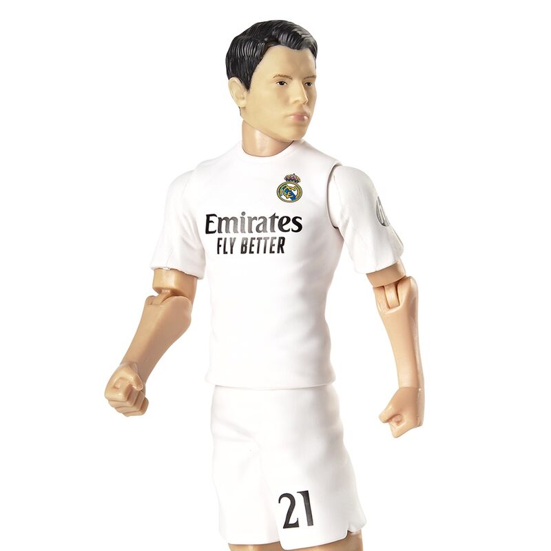 Figura articulada de Brahim Diaz con uniforme blanco del Real Madrid y balón - 5