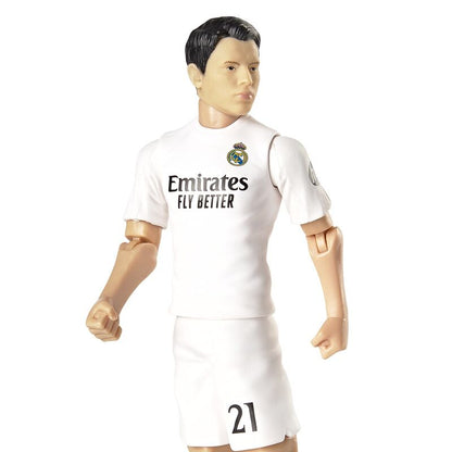 Figura articulada de Brahim Diaz con uniforme blanco del Real Madrid y balón - 5