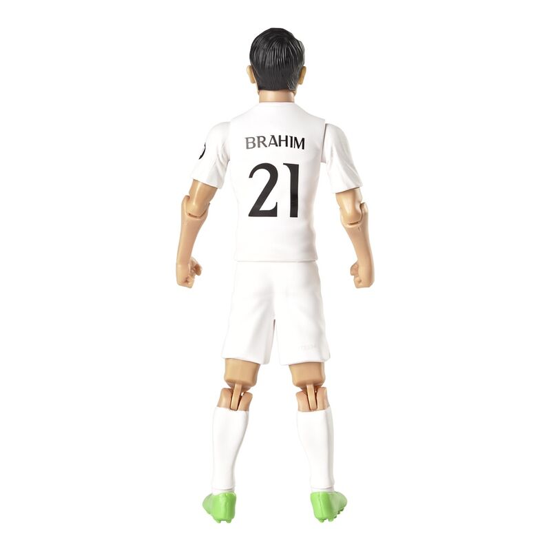 Figura articulada de Brahim Diaz con uniforme blanco del Real Madrid y balón - 6