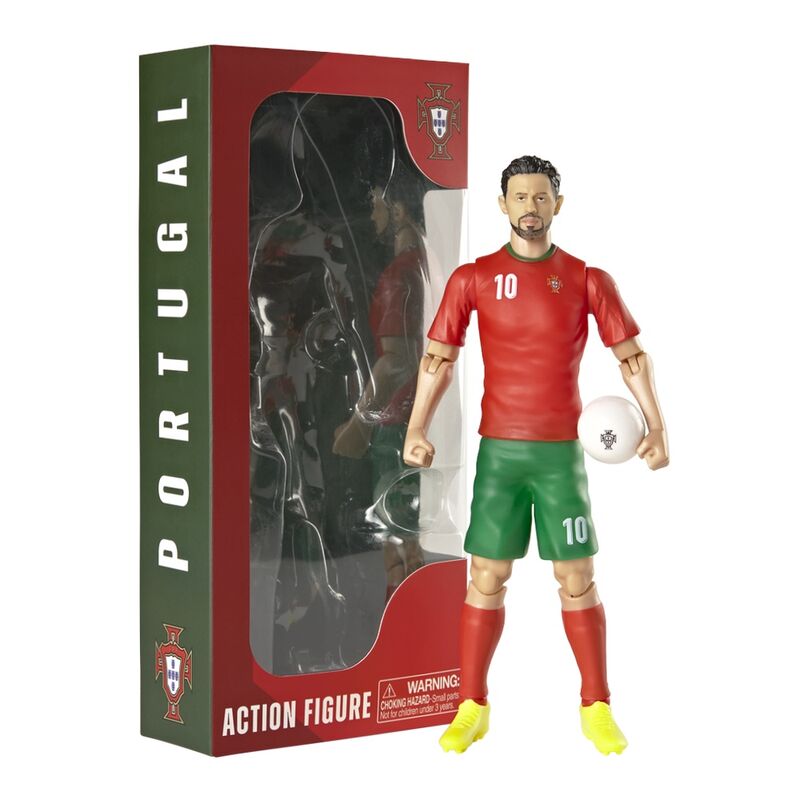 Figura articulada de Bernando Silva con la equipación de Portugal y un balón