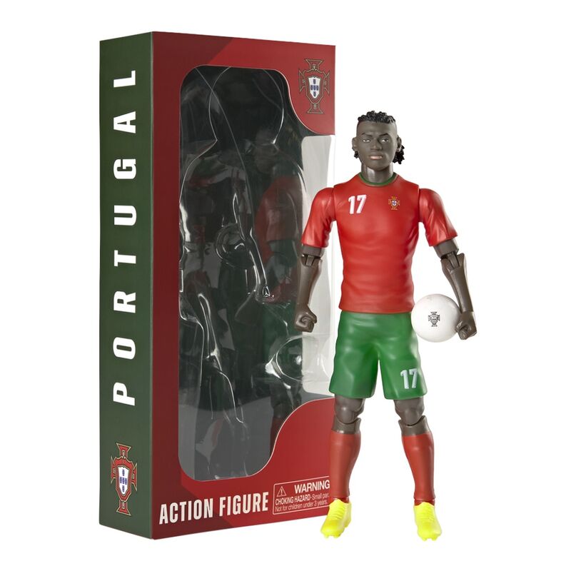 Figura articulada de Leao con equipación de Portugal y balón