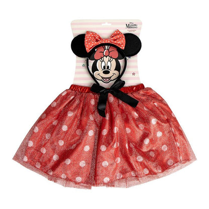 Set de diadema con orejas de Minnie y tutú rojo de lunares