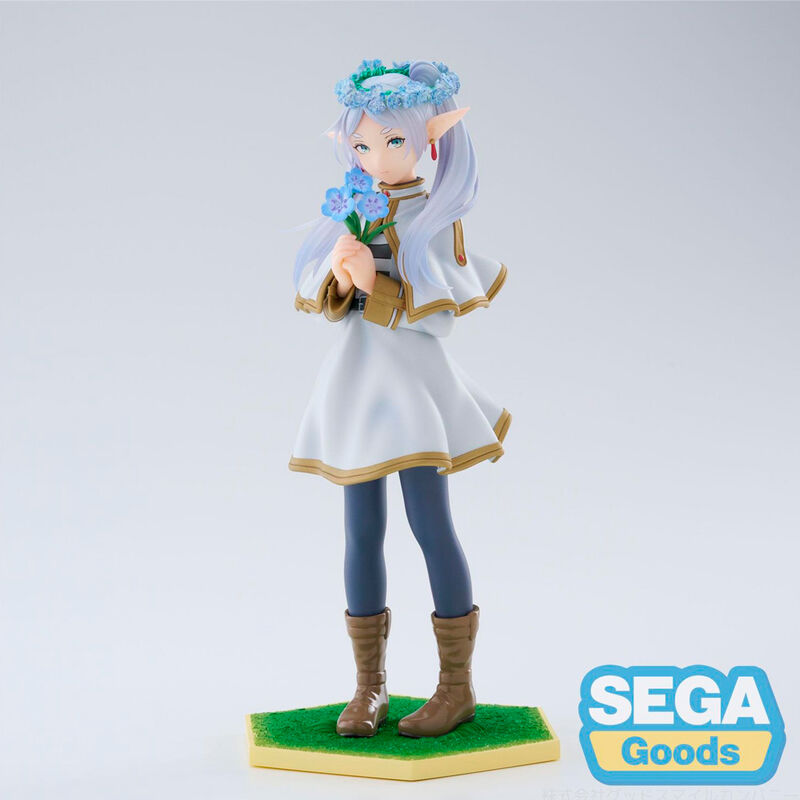 Figura de Frieren Flower Garden con flores azules y base verde