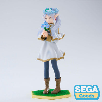 Figura de Frieren Flower Garden con flores azules y base verde