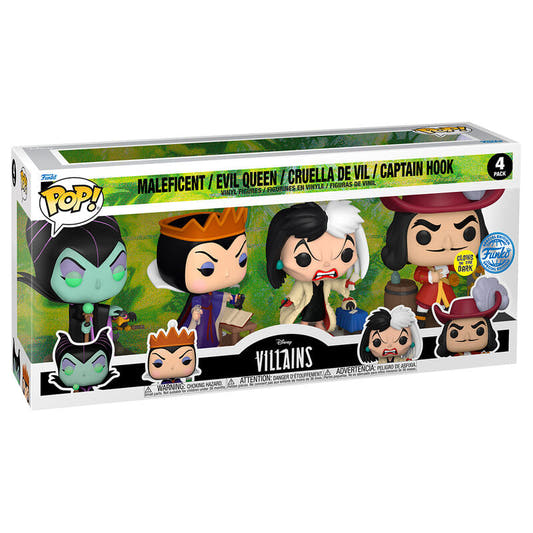 Blíster FUNKO POP! Disney Villains con cuatro figuras